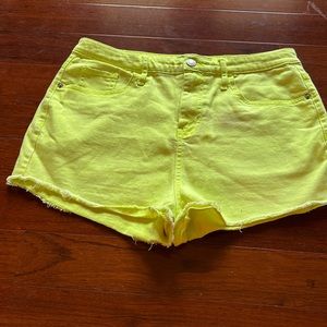 Neon yellow shorts size 10